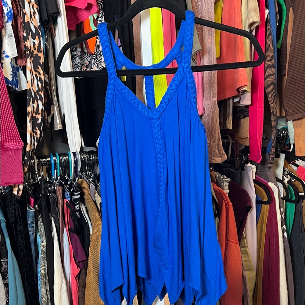NWOT Sky Brand Braided Blue Sleeveless Women's Top with open back